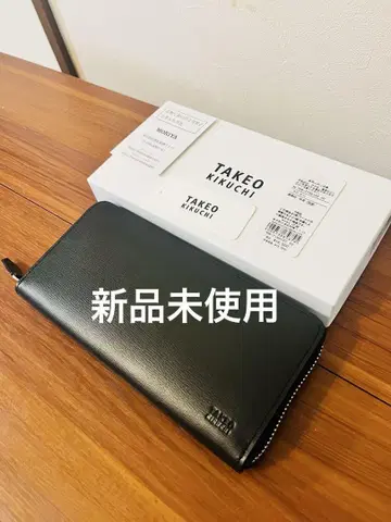 [미사용 새상품] TAKEO KIKUCHI 라운드 지퍼 장지갑