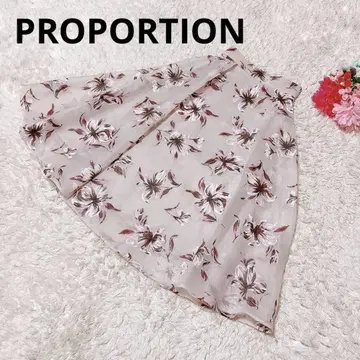 PROPORTION 롱 플레어 스커트 핑크 꽃무늬 S