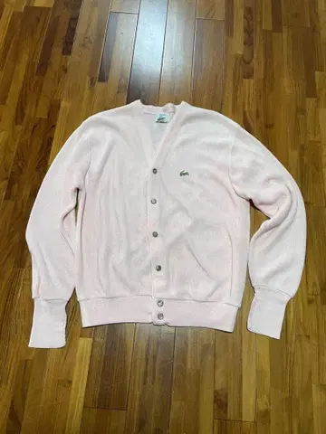 IZOD LACOSTE 90년대 핑크 아크릴 가디건