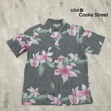 USA 제작 쿠쿠 스트릿 알로하 셔츠 반팔 하이비스커스 아메카지 하와이