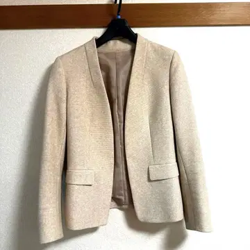 수트 컴퍼니 여성용 노카라 재킷 베이지
