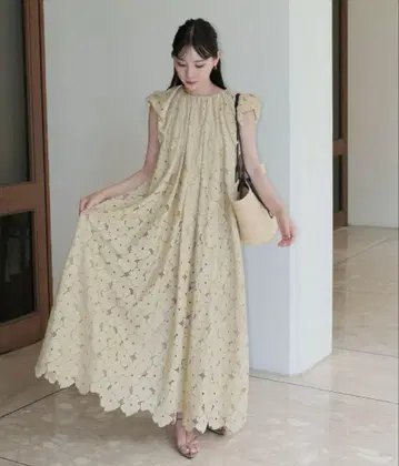 정품 acka flower lace drape one-piece