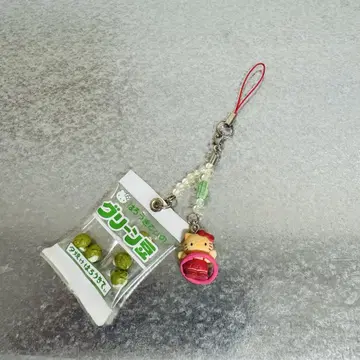 레어 산리오 지역 한정 키티 노을 키티 그린 콩 스트랩