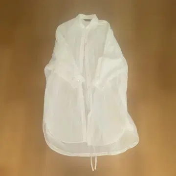 미즈이로 인드 화이트 롱 셔츠 코튼 100