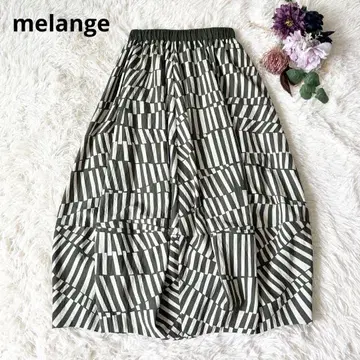 melange 멜란지 기하학 프린트 벌룬 스커트 올 패턴
