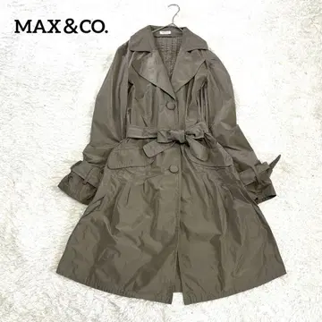 MAX&Co. 카키 트렌치 코트 허리 벨트 리본 38