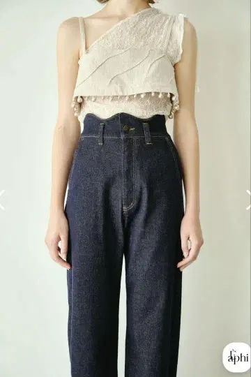 Eaphi Wave design high waist denim
