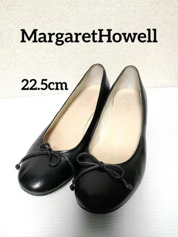 MargaretHowell 블랙 리본 포함 발레 슈즈