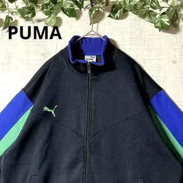 PUMA 푸마 90년대 트랙 자켓 레트로 저지 자수 블랙 M 상당