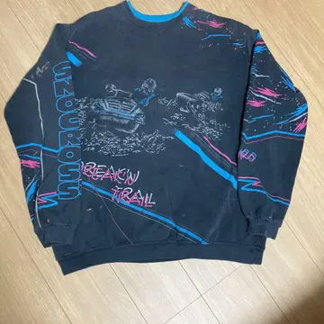 USA제 빈티지 snocross 소매 프린팅 맨투맨