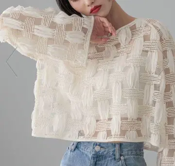 로리즈팜 [앞뒤 착용 가능] 튤 레이스 2WAY 가디건