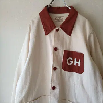 글래드핸드 GLAD HAND 커버올 워크 자켓 크림색