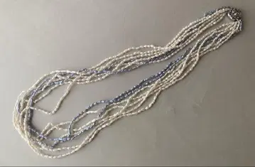 담수 펄 롱 목걸이 7연 멀티 스트랜드 58cm 8월 세일 상품