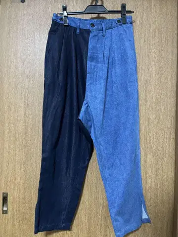 투톤 컬러 데님 팬츠 슬림핏