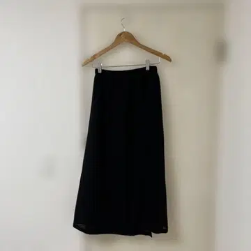 플랜테이션 블랙 롱 스커트 허리밴딩