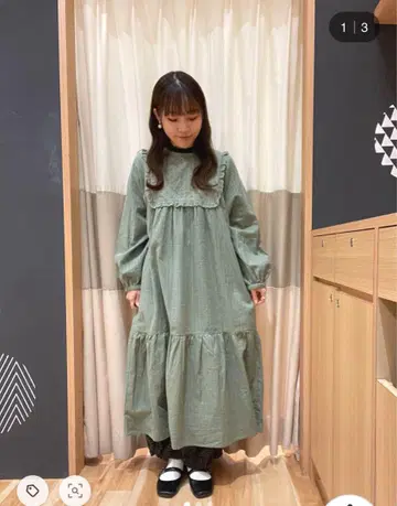 사만사 모스모스 린넨 혼방 도히 레이스 티어드 원피스