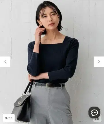 [세탁 가능] 컴팩트 리브 스퀘어넥 티셔츠