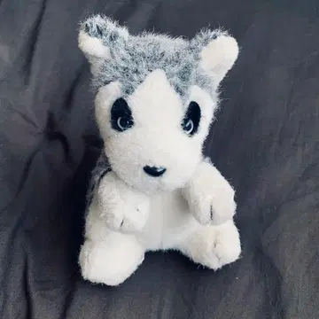시베리안 허스키 강아지 봉제 인형 쇼와 레트로