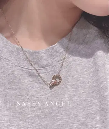 SASSY ANGEL 더블 링 목걸이 실버