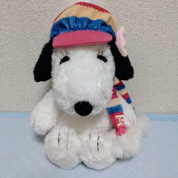 스누피 벨 봉제 인형 머플러 모자 포함
