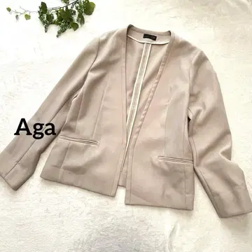 야마다야 Aga 아가 자켓 노카라 베이지 긴팔