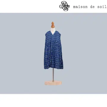 [ maison de soil ] 플라워 블록 프린트 미니 핀턱 드레스