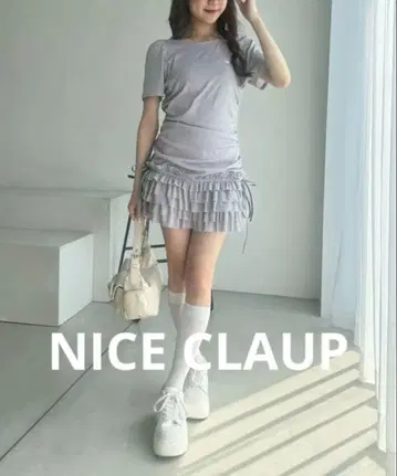 NICE CLAUP 드로스트 컷 미니 원피스