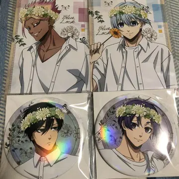 블루 록 Flower crown 빅 홀로그램 캔뱃지 린 레오