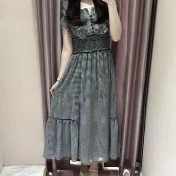 AnMILLE 안미르 깅엄 프릴 OP