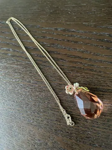 가격 인하 레네레이드 핑크 크리스탈 페어 모티브 목걸이