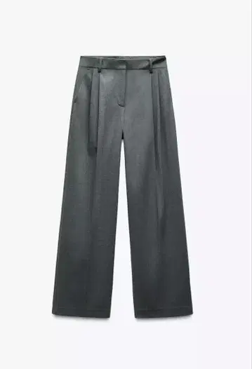 ZARA 다트 와이드 레그 팬츠 미디엄 그레이 사이즈 XS 새상품