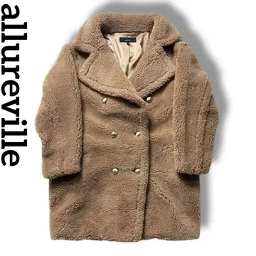 [새상품급] allureville 울 MIX 보아 피코트 테디베어 아우터