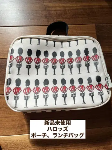 미사용 새상품 해롯 파우치 런치백 영국 병정 무늬 메이크업 파우치