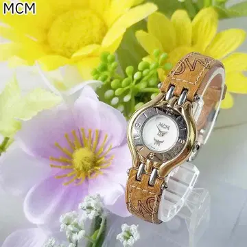 [배터리 새것] MCM 쿼츠 손목시계 로고 벨트 여성용 정품 벨트 작동품