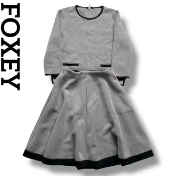 [고급] FOXEY 셋업 니트 울 38 드레스 파티 인기