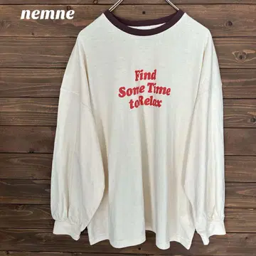 [ nemne ] 긴팔 티셔츠 티셔츠 캐주얼 넉넉한 실루엣 M