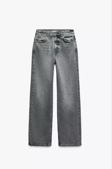 ZARA 스트레이트 하이웨스트 롱 기장 청바지 GLY 사이즈 36 새상품