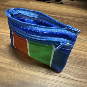 [레어] 대만 어부 가방 패턴 파우치 3 지퍼 부착