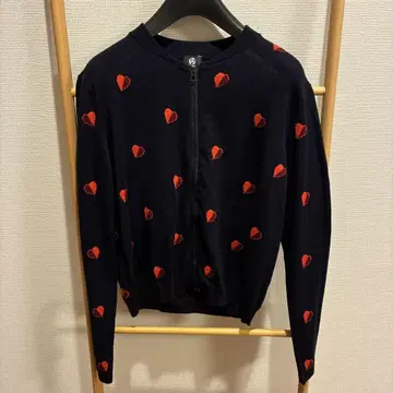 PAUL SMITH 네이비 하트 무늬 가디건