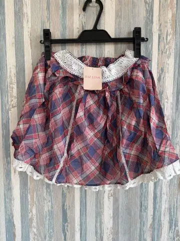 LIZ LISA 체크 무늬 플레어 스커트 택 포함