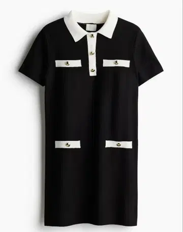 H&M 카라 부착 파인 니트 원피스 S