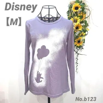 디즈니 Disney 프린트 티셔츠 푸우 M 여성용 보라색