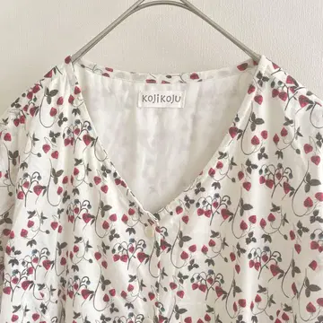 kojikoju 코지코쥬 딸기 무늬 롱 원피스 베트남 블록 프린트