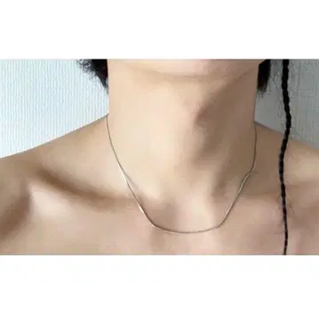 초슬림 1mm 숏 실버 스테인리스 스네이크 체인 목걸이