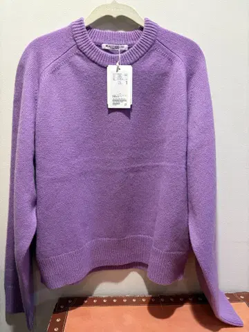 UNITED ARROWS 울 캐시미어 아쿠아 래글런 크루넥 니트