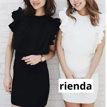 rienda 튤 레이어 프릴 니트 원피스