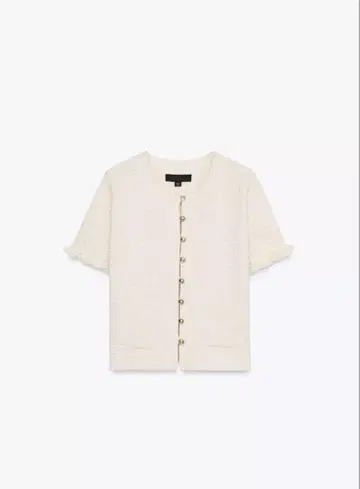 [ 새상품 미사용 ] ZARA 프릴 니트 가디건 아이보리 S
