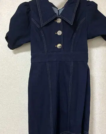 리젝시 스티치 디자인 롱 원피스