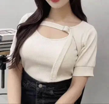 EATME 레이어드 리브 TOP