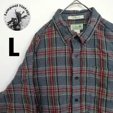 US 구제 의류 플란넬 셔츠 L.L.Bean 그레이 L